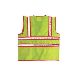 SURVEYOR VEST GREEN, 1"WHITE ON 2" ORANGE,F/SOLID,B/SOLID S-4XL