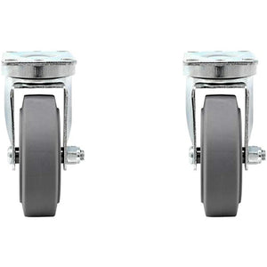 4" 2-Pack Plate Swivel Caster, Heavy Duty Thermoplastic Rubber Gray, Top Plate Casters, 720 lbs Total Capacity (Swivel Wheel)