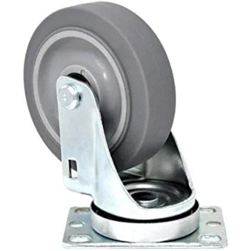 4" 2-Pack Plate Swivel Caster, Heavy Duty Thermoplastic Rubber Gray, Top Plate Casters, 720 lbs Total Capacity (Swivel Wheel)