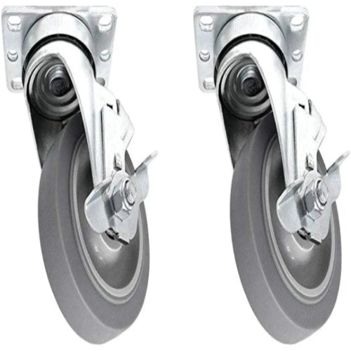 720 lbs Capacity 4" 2-Pack Heavy Duty Thermoplastic Swivel Plate Casters with Brake