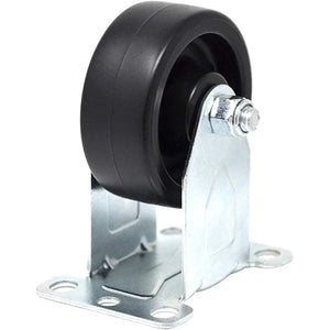 2 Pack 3-inch Top Plate Caster with Polyolefin Black Rubber, 660 lbs Capacity (Rigid)