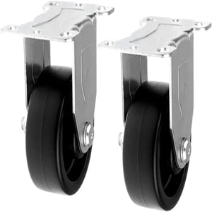 2 Pack 3-inch Top Plate Caster with Polyolefin Black Rubber, 660 lbs Capacity (Rigid)