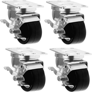 Heavy-Duty Caster Wheels with 360-Degree Movement and 1320 lbs Total Capacity for Industrial Equipment - Pack of 4 with Lifetime Warranty