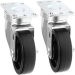 Heavy Duty 3" Swivel Caster with Polyolefin Black Rubber Top Plate - 660 lbs Total Capacity (Pack of 2)