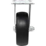 Heavy-Duty 4" Polyolefin Black Rubber Top Plate Casters - 1400 lbs Total Capacity (Pack of 4, Rigid)