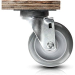 Heavy-Duty 4" Swivel Caster Set with 1320 lbs Total Capacity - Pack of 4 - Gray Polyurethane Wheels with Annular Top Plate