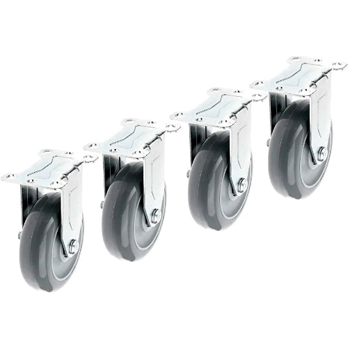 4-inch Gray Polyurethane Wheel Top Plate Caster - 1320 lbs Total Capacity (Pack of 4 Rigid)