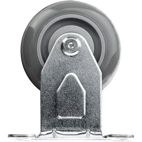 3-inch 4-Pack Rigid Caster Set with Gray Polyurethane Wheels and 1200 lbs Total Capacity