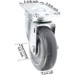 4" Swivel Caster with Gray Polyurethane Wheel and 660 lbs Total Capacity (Pack of 2)