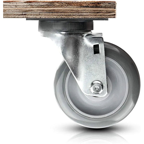 4" Swivel Caster with Gray Polyurethane Wheel and 660 lbs Total Capacity (Pack of 2)