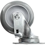 4" Swivel Caster with Gray Polyurethane Wheel and 660 lbs Total Capacity (Pack of 2)