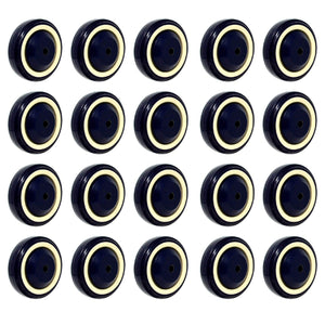 4-Pack 4-Inch Shopping Cart Wheels with 1200 lbs Total Capacity - Polyurethane, Double Ball Bearings, Stepped & Full Tread Face (Dark Blue Beige)