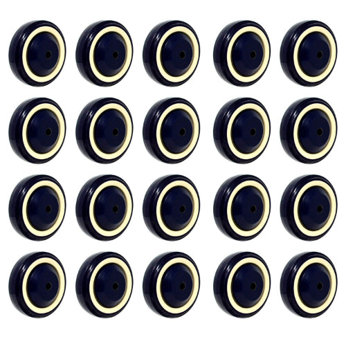 4-Pack 4-Inch Shopping Cart Wheels with 1200 lbs Total Capacity - Polyurethane, Double Ball Bearings, Stepped & Full Tread Face (Dark Blue Beige)