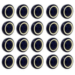 4-Pack 4-Inch Shopping Cart Wheels with 1200 lbs Total Capacity - Polyurethane, Double Ball Bearings, Stepped & Full Tread Face (Dark Blue Beige)