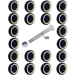 4-Pack 4-Inch Shopping Cart Wheels with 1200 lbs Total Capacity - Polyurethane, Double Ball Bearings, Stepped & Full Tread Face (Dark Blue Beige)