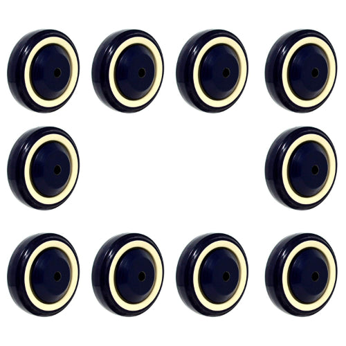 4-Pack 4-Inch Shopping Cart Wheels with 1200 lbs Total Capacity - Polyurethane, Double Ball Bearings, Stepped & Full Tread Face (Dark Blue Beige)