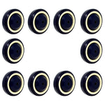 4-Pack 4-Inch Shopping Cart Wheels with 1200 lbs Total Capacity - Polyurethane, Double Ball Bearings, Stepped & Full Tread Face (Dark Blue Beige)