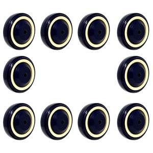 4-Pack 4-Inch Shopping Cart Wheels with 1200 lbs Total Capacity - Polyurethane, Double Ball Bearings, Stepped & Full Tread Face (Dark Blue Beige)