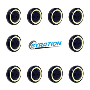 4-Pack 4-Inch Shopping Cart Wheels with 1200 lbs Total Capacity - Polyurethane, Double Ball Bearings, Stepped & Full Tread Face (Dark Blue Beige)