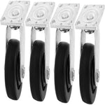  4" 4 Pack Plate Caster, Medium Heavy Duty w/Polyolefin Wheel, Top Plate Caster Extra Width 2 inches, 2600 lbs Total Capacity (4 inches Pack of 4, 2 Swivel w/Out Brakes & 2 Rigid)