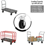 Maximize Mobility and Durability with our 6" Heavy Duty Plate Casters - 4 Pack with 3200 lbs Total Capacity and Extra Wide Top Plate