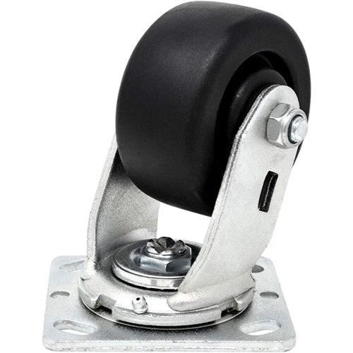 2-Pack 4" Medium Heavy Duty Swivel Plate Caster with Polyolefin Wheel and 1300 lbs Total Capacity, Extra Width 2 inches