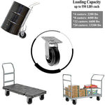 Heavy Duty 5" Plate Casters with 2" Extra Width - 2 Pack, Swivel Rubber Molded Steel Wheel with 1100 lbs Total Capacity