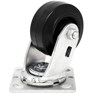 Heavy-Duty 4" Plate Casters - 4 Pack, 1800 lbs Capacity - Swivel and Rigid