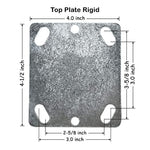 Heavy Duty 6" Plate Caster Set, 4800 lbs Total Capacity, Phenolic Wheels w/ Extra 2" Width, 4 Pack (2 Swivel & 2 Rigid)