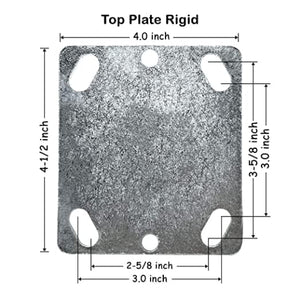 Heavy Duty 6" Plate Caster Set, 4800 lbs Total Capacity, Phenolic Wheels w/ Extra 2" Width, 4 Pack (2 Swivel & 2 Rigid)