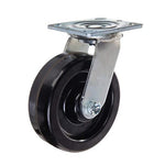 Heavy Duty 6" Plate Caster Set, 4800 lbs Total Capacity, Phenolic Wheels w/ Extra 2" Width, 4 Pack (2 Swivel & 2 Rigid)