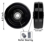 Heavy Duty 6" Plate Caster Set, 4800 lbs Total Capacity, Phenolic Wheels w/ Extra 2" Width, 4 Pack (2 Swivel & 2 Rigid)