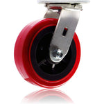 Maximize Your Load Capacity with 6-inch Plate Casters - Set of 4 (2 Swivel + 2 Rigid) for Smooth and Safe Movement - Polyolefin/Polyurethane Wheels with Extra Width of 2 inches - 3600 lbs Total Capacity