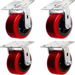 Maximize Your Load Capacity with 6-inch Plate Casters - Set of 4 (2 Swivel + 2 Rigid) for Smooth and Safe Movement - Polyolefin/Polyurethane Wheels with Extra Width of 2 inches - 3600 lbs Total Capacity