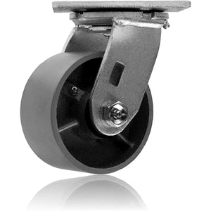 Heavy Duty 4" Plate Casters - Pack of 4, 2800 lbs Capacity, Silver, with 2 Swivel and 2 Rigid Casters