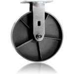 8" 4 Pack Plate Caster, Heavy Duty Steel Cast Iron Wheel w/Top Plate Caster Extra Width 2 inches 5200 lbs Total Capacity (8 inches Pack of 4, Silver 2 Swivel w/Brakes + 2 Rigid)