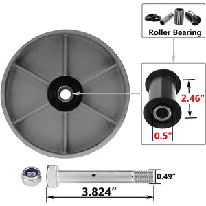 6" 4 Pack Plate Casters - Heavy Duty Steel Cast Iron Wheels with 2" Extra Width - 4800 lbs Total Capacity - Silver (4 Swivel w/ Brake and 2 Fixed)