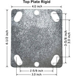 Heavy Duty 6" Polyurethane Steel Plate Casters - 2 Pack Green Swivel with Brake - 2400 lbs Total Capacity