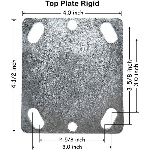 8" 2-Pack Heavy Duty Steel Cast Iron Wheel Plate Caster - 2600 lbs Capacity, Silver Rigid