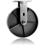 8" 2-Pack Heavy Duty Steel Cast Iron Wheel Plate Caster - 2600 lbs Capacity, Silver Rigid