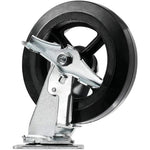 Medium-Heavy Duty 8" Plate Casters with 2600 lbs Total Capacity - Pack of 4 (4 Swivel, 2 with Brake)