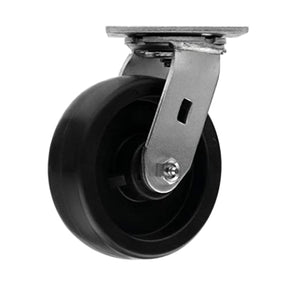 6" 4 Pack Plate Caster,Heavy Duty w/Polyolefin Wheel, Top Plate Caster Extra Width 2 inches, 3200 lbs Total Capacity (6 inches Pack of 4, 2 Swivel & 2 Rigid)