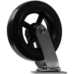 8" 4-Pack Plate Casters - Medium Heavy Duty Rubber Mold on Steel Wheel Caster with Top Plate, 2-inch Extra Width, 2600 lbs Total Capacity (2 Swivel & 2 Rigid) - Pack of 4, Generalized Store