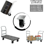8" 4-Pack Plate Casters - Medium Heavy Duty Rubber Mold on Steel Wheel Caster with Top Plate, 2-inch Extra Width, 2600 lbs Total Capacity (2 Swivel & 2 Rigid) - Pack of 4, Generalized Store