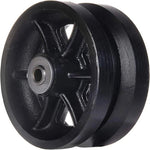 4-Pack 6" Cast Iron V-Groove Caster Wheels with 3200 lbs Capacity & Straight Roller Bearing