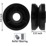 4" Cast Iron V-Groove Caster Wheel with Straight Roller Bearing (4 pack) - Supports up to 3200 lbs