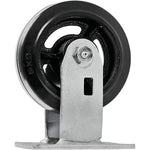 Heavy Duty 5" Plate Casters - 4 Pack (2200 lbs Total Capacity) with 2 Swivel & 2 Rigid Casters - Rubber Mold on Steel Wheels and Top Plate Caster with Extra 2-inch Width