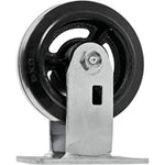 Medium Heavy Duty Rigid Rubber Mold on Steel Wheel Caster - 5" Top Plate Caster with Extra 2" Width - 1100 lbs Total Capacity - Pack of 2