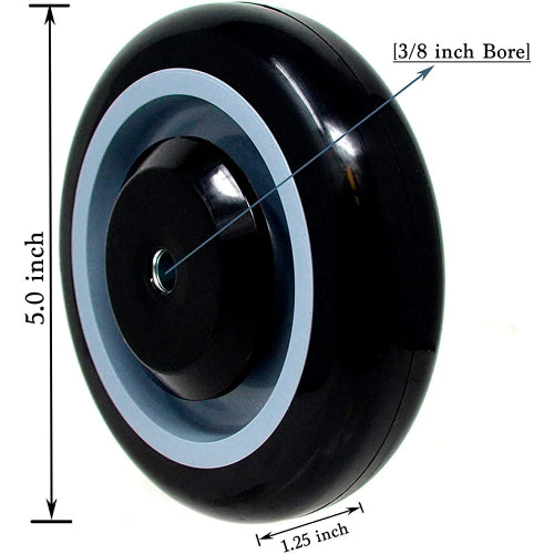 5" 20 Pack Polyurethane Stepped and Full Tread Face w/Double Ball Bearing Shopping Cart Wheel 5000 lbs Total Capacity