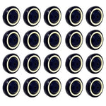 4" 20-Pack Polyurethane Stepped and Full Tread Face w/Double Ball Bearing Shopping Cart Wheel, 6000 lbs Total Capacity, Dark Blue Beige Stepped Face, 4 Inches Pack of 20